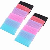 5Bags/10PCS Hair Fringe Stickers Magic Bangs Square Hair Pads Holders Hair Fixed Clip Hairpin Seamless Plastic Paste Posts Tape 3x2.4'' for Girls Women Hair Accessory