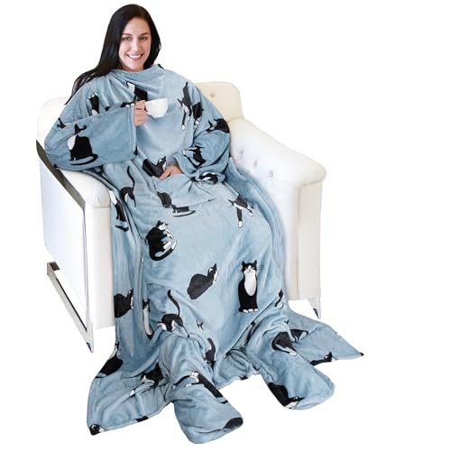Image of Catalonia Wearable Blanket with Sleeves & Foot Pocket for Adults