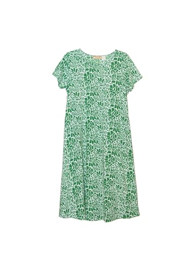 Image of LA CERA Women's Cotton Sun Dresses A-Line with Scoop Neck, Short Sleeves, Side Pockets, Floral Patterns, Machine Wash