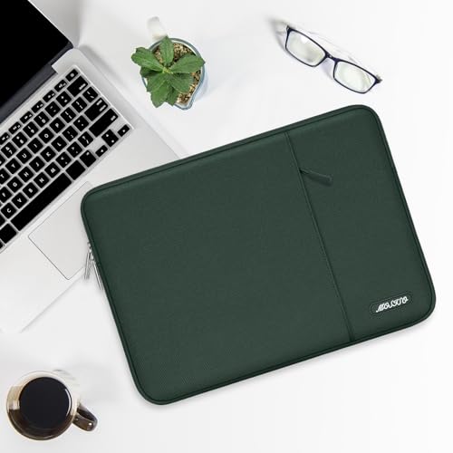 Image of MOSISO Laptop Case 13 inch, 13 inch Laptop Sleeve Compatible with MacBook Air M4 M3 M2 M1 2025-2018 / Pro M2 M1 2025-2016, Polyester Vertical Computer Sleeve Bag with Pocket, Midnight Green