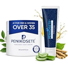 PENIKOSETE Varicose & Spider Vein Cream Travel Pack | 6.76oz Jar + TSA-Ready 1.8oz Tube | Ayurvedic Ashwagandha for Swollen, Tired & Heavy-Looking Legs & Circulation Support | Men & Women