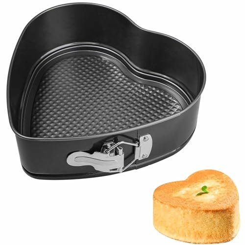 Molde repostería corazón, Molde para enamorados, Molde para Horno, Molde san valentín, Molde Pasteles, Soporta hasta 230ºC, Antiadherente, Liberación rápida Clip-Clap, Diámetro 11 x 4.5 cm