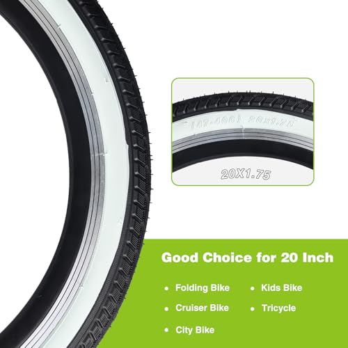 20/24/26 x 1.75 Inch Bike One/Two Pack Bicycle White Wall