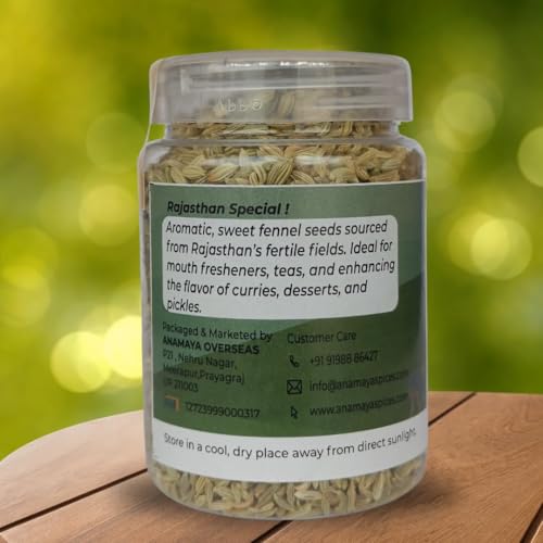 Image of Anamaya whole Fennel Seeds, Saunf, 100 gms, Reusable Jar
