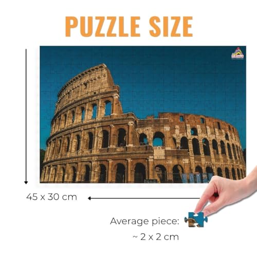 Image of The Roman Colosseum 300 Pieces Jigsaw Puzzle - Brain Game Fun for Children and Adults with Sorting Trays, HD Poster, Return Birthday Gift for Kids, Puzzle Lovers