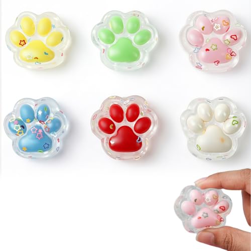 Image of PATPAT® 6Pcs Taba Squishy Cat Paw, Stress Relief Squishy Toys for Relaxing Sensory Fidget Relaxation Birthday Party Gifts Anxiety Relief Therapy Toys, Office & Classroom Squeeze, Colorful
