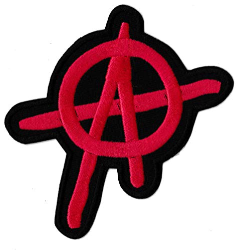 Patche Écusson Anarchie Rouge Symbole Anarchiste Punk Patch Brodé Thermocollant
