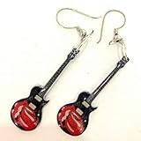  Orecchini a Forma Di Chitarra in Metallo - Rolling Stones - Tribute