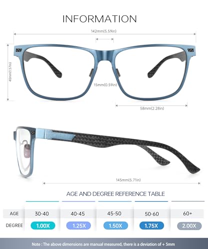 Image of ANYLUV Blue Light Glasses Men, Relieve Eyestrain and Eye Protection, Al-Mg Metal Computer Blue Light Blocking Glasses