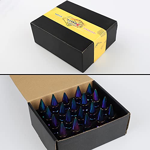 20Pcs 60Mm Wheel Spikes Lug Nuts Aluminum Extended Tuner Nuts For Rims M12X1.5 (Neo Chrome) #TOP7