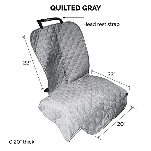 Furhaven Protetor de assento de carro único acolchoado resistente à água universal - cinza, tamanho