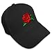 ROSE FLOWER Embroidery Embroidered Adjustable Hat Baseball Cap Black