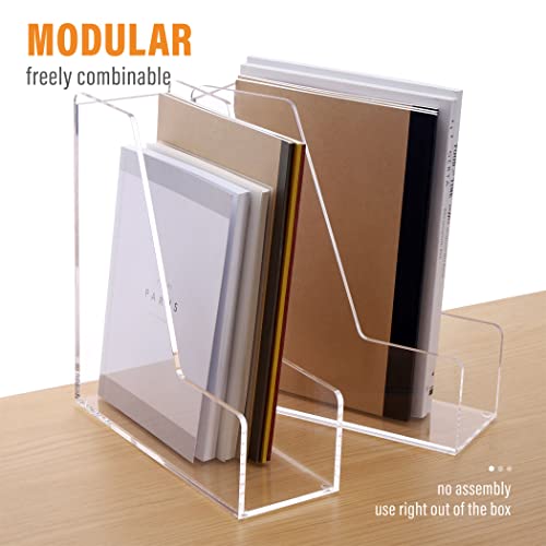 Sanrui HENGULUS 2-Pack Acrylic Magazine File Holder Desk Organizer Magazine Rack thumb #6