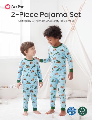 Image of PATPAT Toddler & Kids Pajama Sets with Bamboo Viscose, Snug Fit Pjs for Girls, All-Season Comfort Sleepwear, Ages 2-12 Years