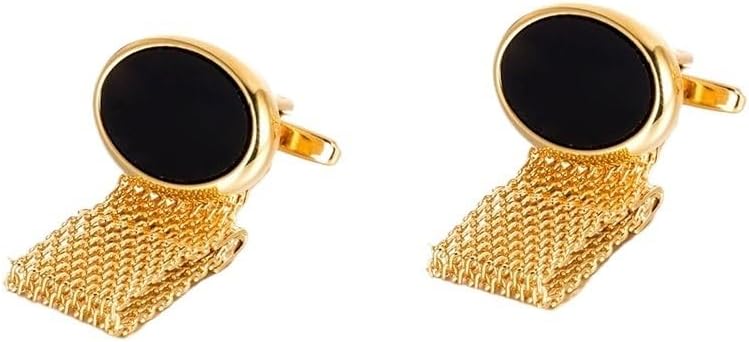 Copper Sleeve Button Minimalist Men's Cuff-link Noble Chain Nail Ellipse Cufflinks