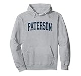 paterson new jersey nj vintage atletico sportivo navy design felpa con cappuccio
