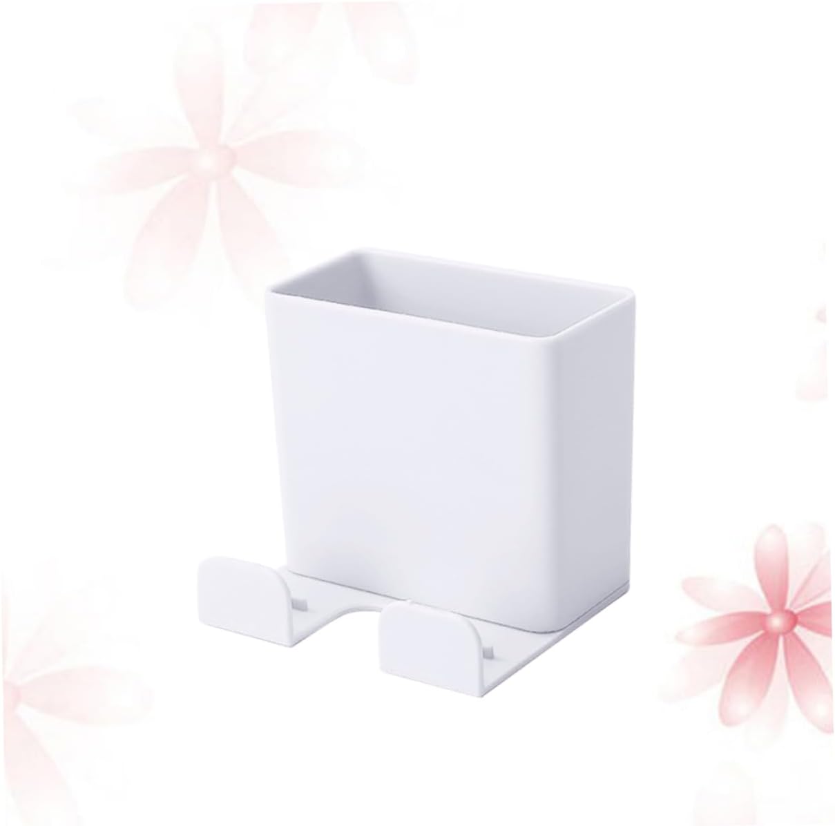 2pcs Wall Mounted Phone Charging Rack Organizer Storage Box for Remote and Mobile Devices Space-Saving Design White for Home and Office Use