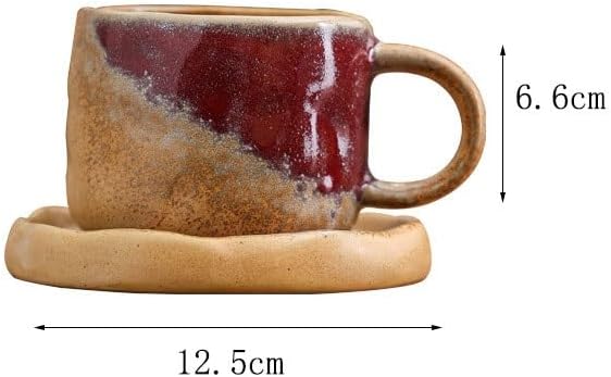 Vintage Coffee Cup Saucer Set with Latte Art Afternoon Tea Cups Mugs