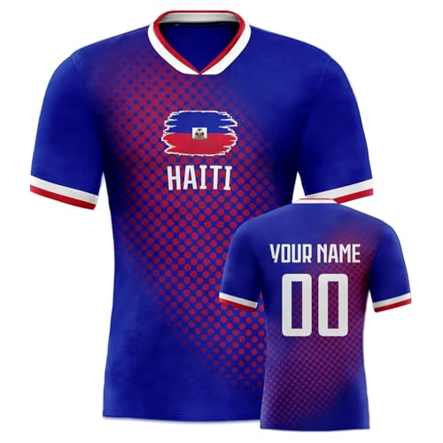 Custom 2025 Haiti Soccer Jersey Flag Uniforms Shirts for Soccer Fans Gifts Personalized Name Numbers
