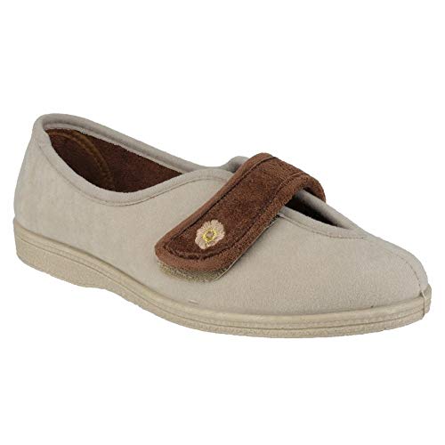 Image of Mirak Andrea Touch Fastening Slipper Beige 5
