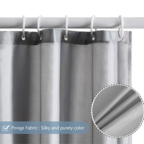 Miniatura 3 de Furlinic Cortina Ducha Antimoho Grande Impermeable Tela Poliester Gris Lavable Cortinas Baño Originales Alta 200x240cm Con 12 Anillas Cortina Ducha