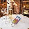 2 Pack Bottle Opener Keyring, Stainless Steel Keychain Bottle Opener in Rainbow Titanium Colour, Flat Beer Bottle Opener Keychain 5cm & 7cm for Bar Party Gift #2