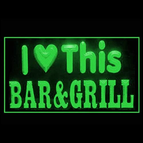 170226 I Love This Bar and Grill Social Charcoal Whiskey Display LED Light Neon Sign