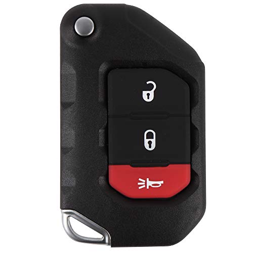 VOFONO 2+1 Buttons Flip Keyless Entry Remote Key Compatible with Jeep Wrangler 2018-2020, Gladiator 2019-2020| Fits for OHT1130261 68416782AA