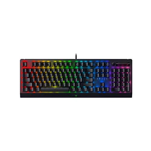 Razer BlackWidow V4 X Gaming-Tastatur Chroma RGB (gelbe mechanische Schalter, 6 spezielle ABS-Makro-Tasten mit doppelter Injektion), ES-Layout, Schwarz