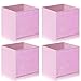 Foldable Sequin Storage Basket Bin Closet Organizer Cubes Boxes for Nursery Home Drawer Organizer Clothes (4pcs, Pink)