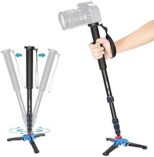 Neewer Extendable Camera Monopod with Removable Foldable Tripod Support Base:Aluminum Alloy,20-66 inches/52-168 centimeters