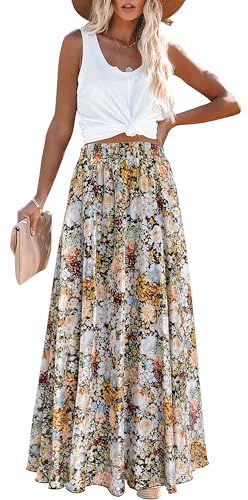 Afibi Women Full/Ankle Length Blending Maxi Chiffon Long Skirt Beach Skirt2