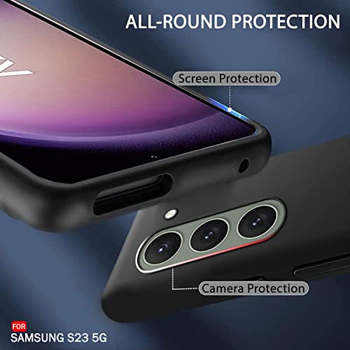 Image of TheGiftKart Sleek Back Cover Case for Samsung Galaxy S23 5G | Slim Fit Protective Design | Ultra Matte Finish | Camera Protection Bump | Soft Silicon Back Cover for Samsung S23 5G (TPU | Black)