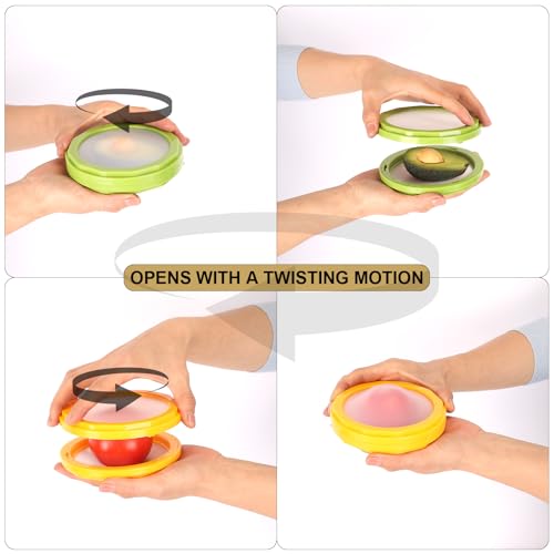 Image of Winb Avocado Saver & Onion Storage Set of 4 Reusable Fruit and Veggie Savers - Ideal for Avocados, Tomatoes, Apples, Garlic, Onions, and More