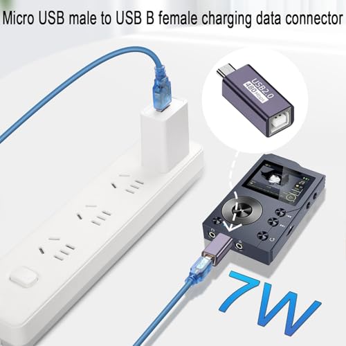 Image of ETZIN Micro USB Male to USB B Female Printer Connector Micro USB Plug to MIDI Jack Electronic Instrument Adapter 480Mbps 7W Charging, Al Housing, for Electronic Piano /Drum Printer Scanner,EPL-1578CC
