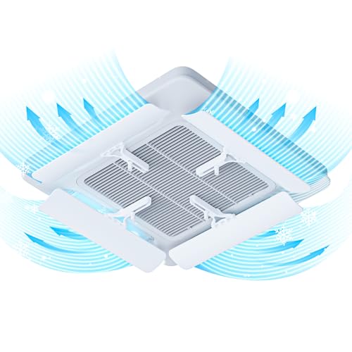 【新発売】エアコン 風除け 風よけ 天井エアコン 風避け エアコン 風除けカバー 風向き調整板 エアコン カバー 直撃風防止 エアコンルーバー 防結露アルミ箔断熱フォーム エアコン 風向調整板 革新フック式 簡単取り付け 耐震設計 エアコン 風除け 業務用 家庭用 エアコン 風避け 風向き調整可能、循環送風、節電 エアコン風よけ 穴、工事不要 天井埋込エアコン99%対応 (1)