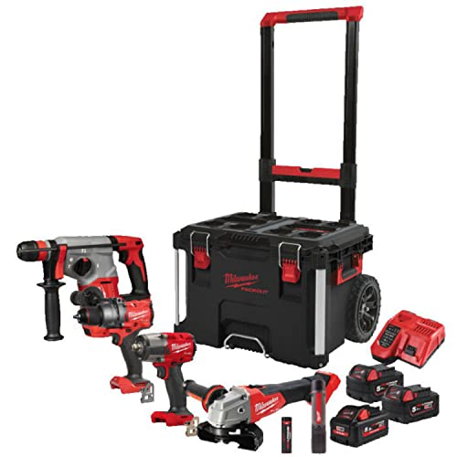 Milwauke M18FPP4D-555T 1 x M18 FMTIW2F12-0 - M18 FUEL ½-vierkant-Akku-Schlagschrauber mit Sprengring1 x M18 BLHX-0…