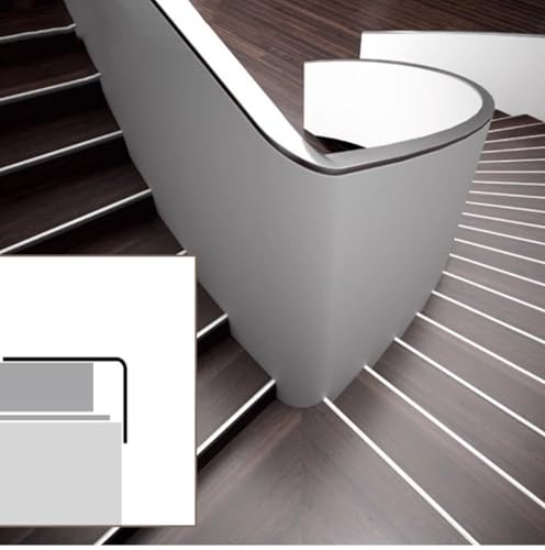 Barre de transition pour marches d'escalier et carrelage en alu