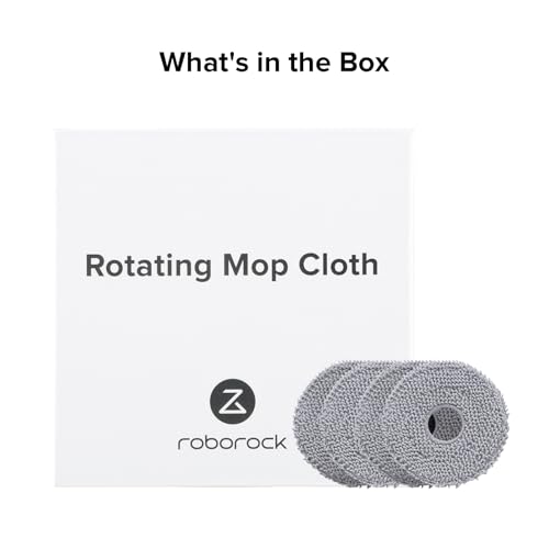 Image of roborock 4 Pack Microfiber Mop Cloths for Qrevo S Pro /QV 35A /QV 35S /QR 598 /QR 798 /QR T78 /Qrevo L /QV 798 /QX Revo Plus /QR5980 /QR7980 /QR7985 Robot Vacuum Cleaner, Mop Pad Replacement Accessories