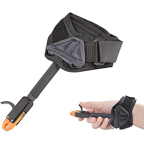 AMEYXGS Archery Bow Release Aids Youth Bow Release Trigger Quick Release Wrist Release Adjustable Nylon Strap for Right Left Handed Children Junior Kids (Orange 1)