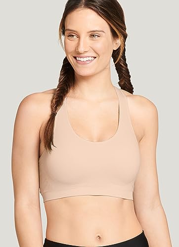 Image of Jockey womens Mid Impact Removable Cup Seamless Sports Bra