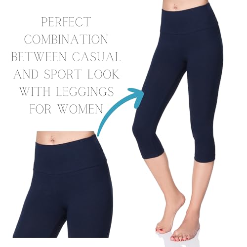 dameslegging, 3/4-model, van katoen, hoge taille, cropped, met buikcontrole, yogabroek voor dames, geschikt voor sport, workout, fitness, activewear - Afbeelding 5