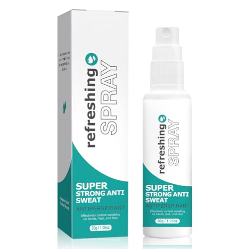 Antitranspirant Deo Spray gegen starkes Schwitzen, Anti Transpirant Damen Herren, Antitranspirant starkes Schwitzen bei Hyperhidrose, Antiperspirant am Kopf, Hände & Gesicht, mit Langzeitschutz 30ml
