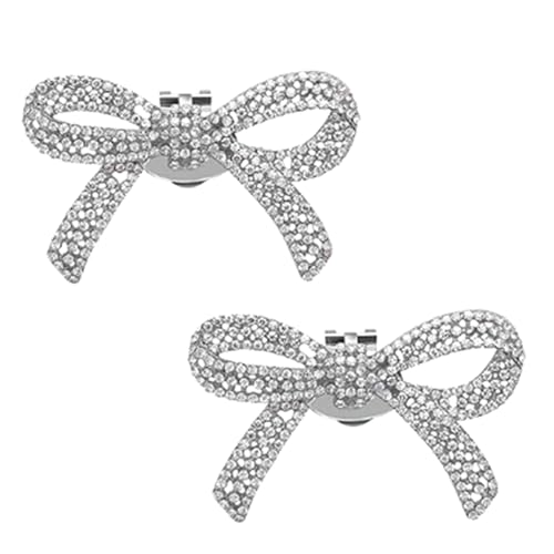 Generic 2PCS Detachable Elegant Rhinestone Crystal Shoe Charms Metal Shoe Buckles Beautiful High Heels Shoe Decoration, for Women Wedding Prom Party Accessories