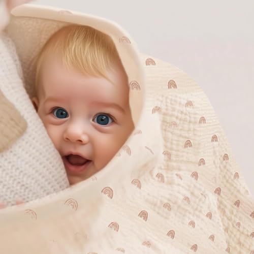 Image of Nursing Cover for Breastfeeding Breastfeeding Cover Muslin Baby Breast Feeding Cover for Mum Infant Stroller Nursing Cover Soft 360掳 Coverage Breathable Lightweight Apron for Privacy Shield (Rainbow)