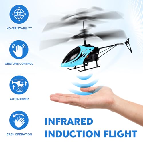 Hélicoptère télécommandé mini drone bleu pour ados de 14 ans et plus - 5