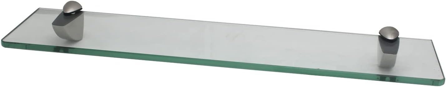 XVL Glass Shelf 20 Inch Bathroom Tempered Glass Rack Brushed Nickel 2 Pieces GS3001AM-2