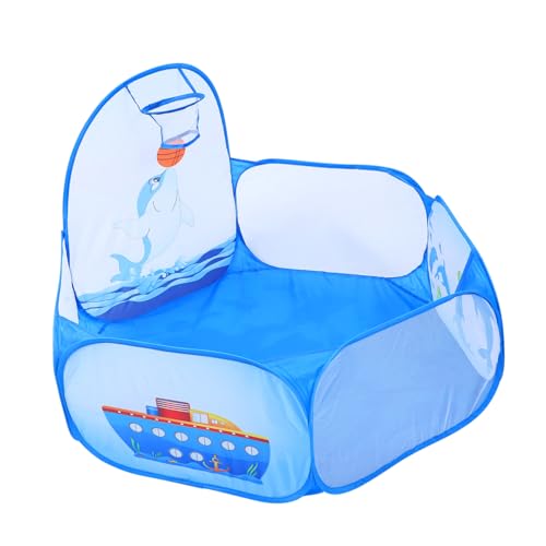 KICHOUSE 1Pc Portable Folding Dolphin Themed Game Pool Tent for Easy Setup and Storage for Fun Playtime and Basketball Games Safe Mesh Design for Visibility