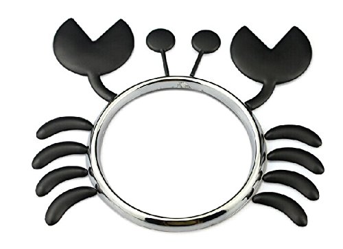 COOL&BRIGHT Cute Crab 3D Devil Car Rear Decal 3D Badge Emblem For Univesal Car Metal Black