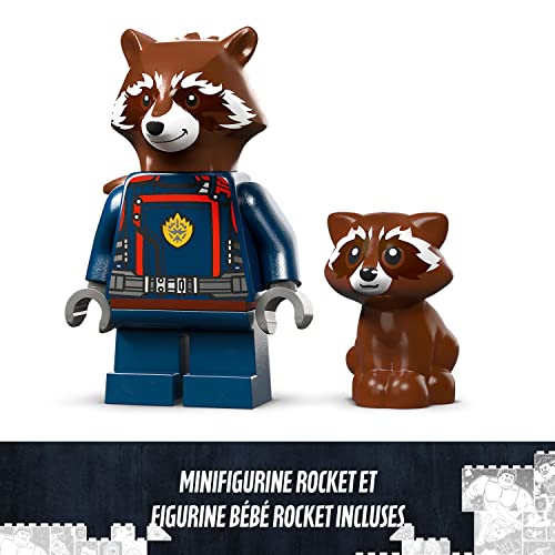 LEGO Marvel Le Vaisseau de Bébé Rocket - Jouet de Construction Inspiré du film Gardiens de la Galaxie Vol 3 pour Enfants avec Minifigurines Super-Héros Raton - Idée Cadeau pour Garçons et Filles 76254